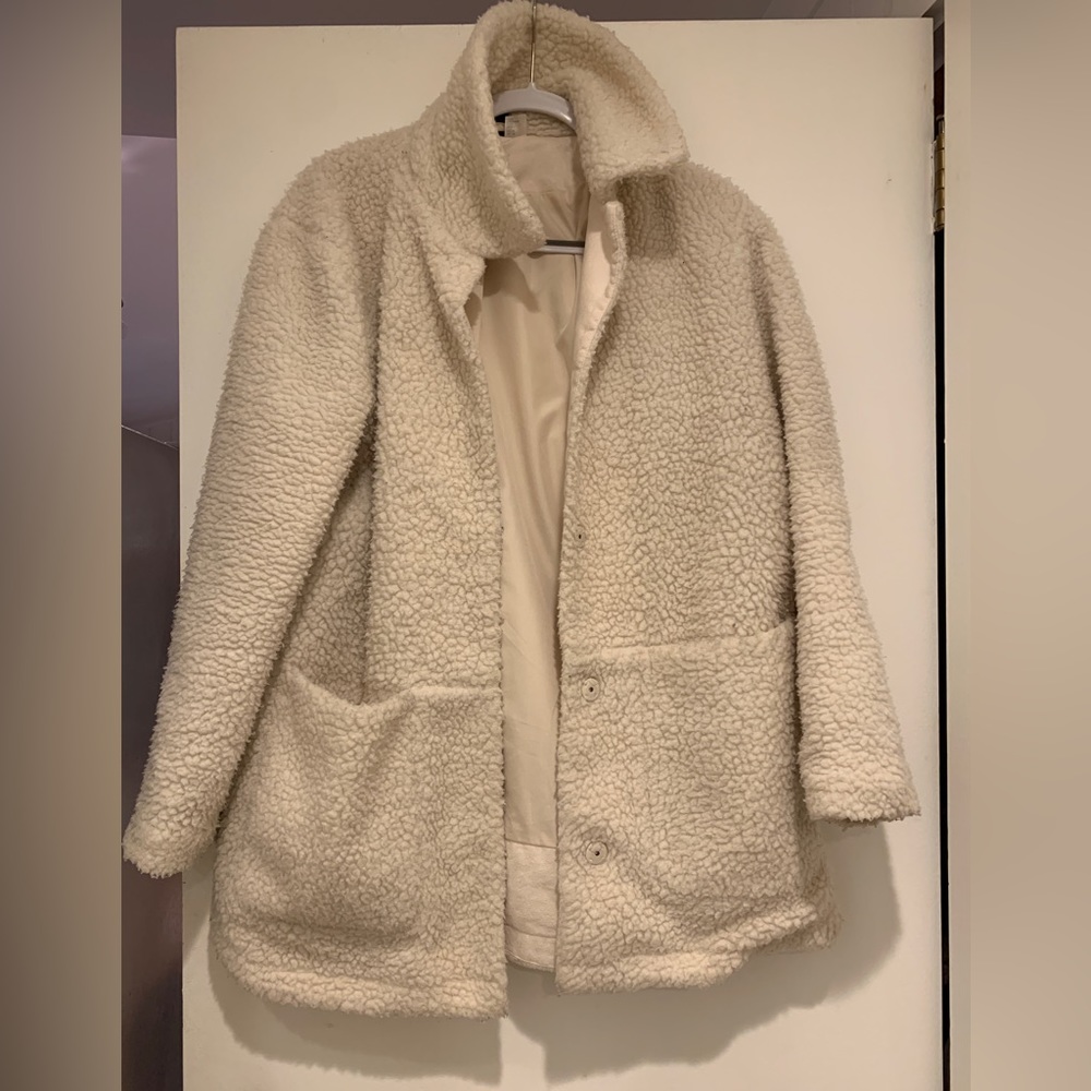 White teddy coat